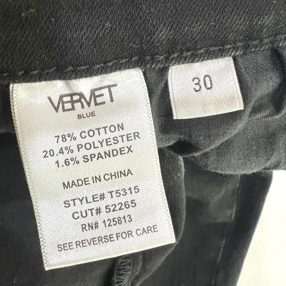 Vervet Blue Jeanne High Rise Crop Straight Jeans Black Distressed Womens Size 30 - Picture 5 of 15